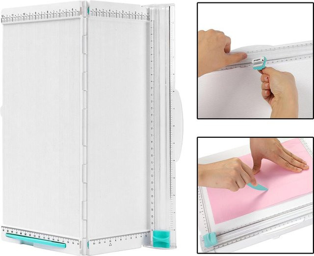 Homyl Papierscantafel und Bastelpapierschneider in Weiß zum Papierfalten und Scoren für Bucheinbände und Geschenkboxen - Bild 1