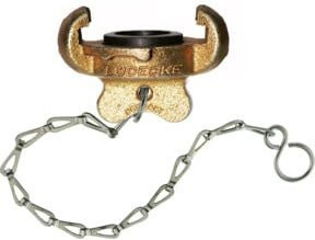 Lüdecke Klauen-Verschlusskupplung DIN 3489 aus Temperguss mit Kette in Gold - Bild 1