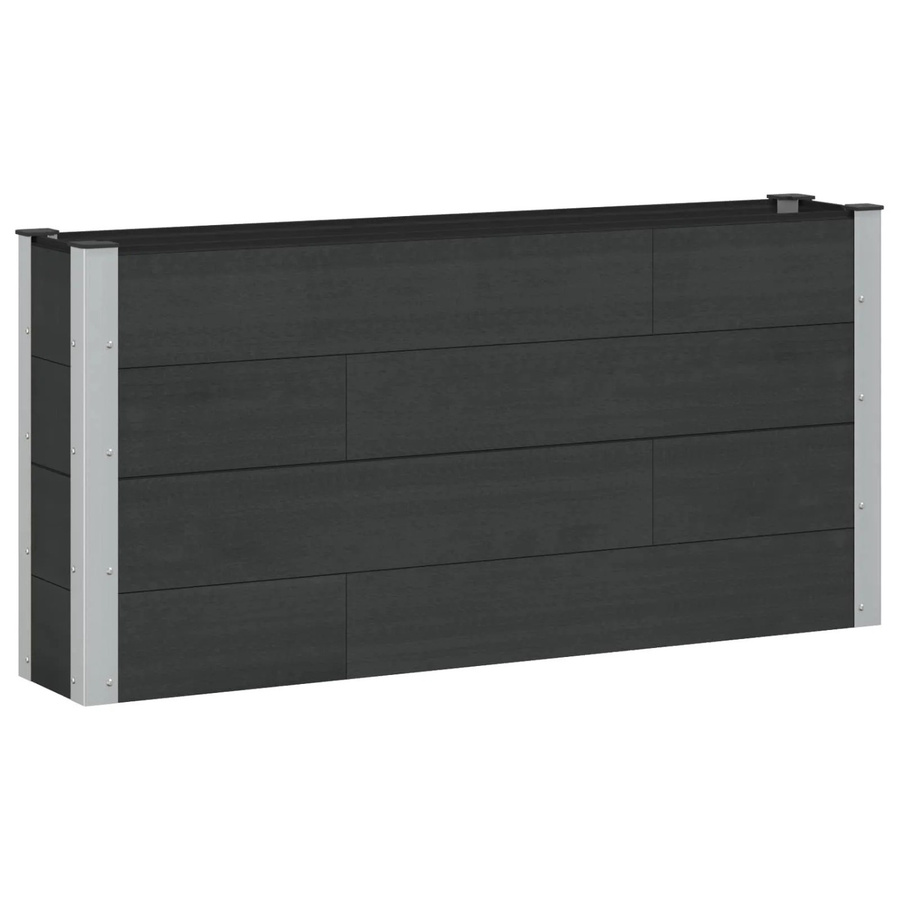 vidaXL Hochbeet aus WPC und Aluminium in Schwarz, B: 150 cm, T: 30 cm, H: 72 cm - Bild 2