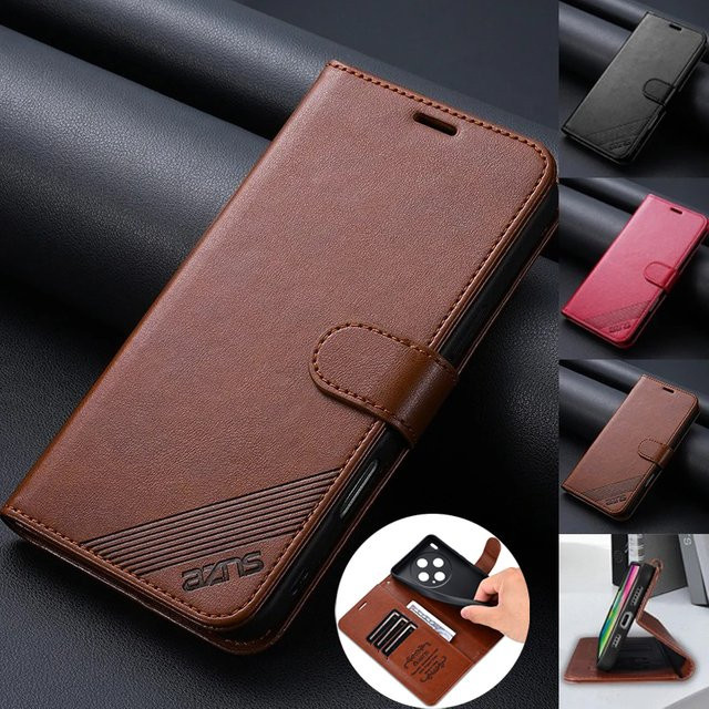 EUCAGR Business Wallet Magnetische Handyhülle aus weichem TPU und PU-Leder für VIVO X300S, X300 Ultra und X300 Pro in Pink und Braun - Bild 1