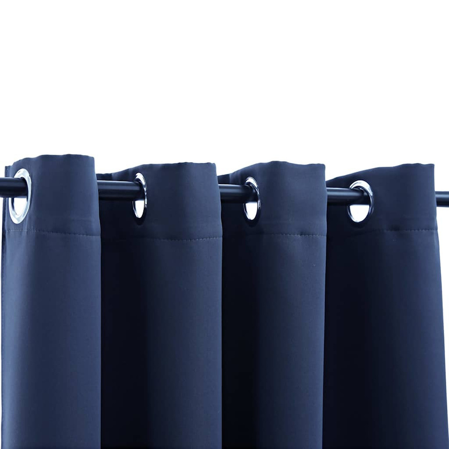 vidaXL Verdunkelungsvorhänge mit Metallösen, 2 Stück, Blau, B: 140 cm, H: 175 cm - Bild 4
