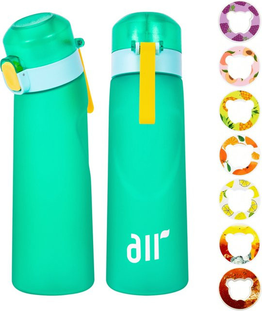 YOCITY Tragbare Luft-Wasser-Flasche mit Stroh und Geschmack-Pods, transparent, auslaufsicher für Sport und Fitness - Bild 1