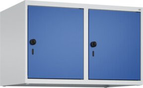 C+P Aufsatzschrank 7035/5010 mit Sicherheits-Drehriegel und 2 Abteilen, B/T/H: 80 x 50 x 50 cm, Lichtgrau und Enzianblau - Bild 1