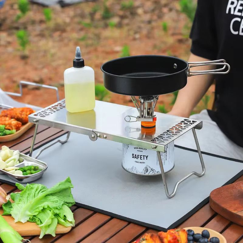 LZJV Outdoor Picknick Klapptisch aus Edelstahl als tragbarer Camping und Grilltisch - Bild 4