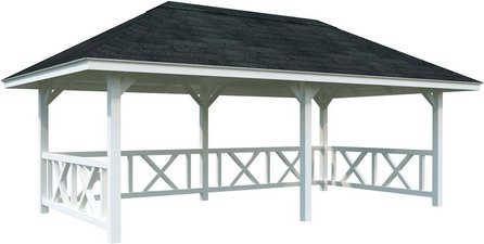 PALMAKO Pavillon Bianca aus Fichtenholz, lackiert, Weiß, B/T/H: 672 x 384 x 319 cm - Bild 1