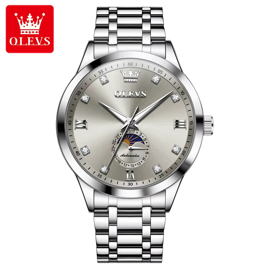 OLEVS Armbanduhr Automatik, Edelstahl, Bicolor, Gold, Herren - Bild 7