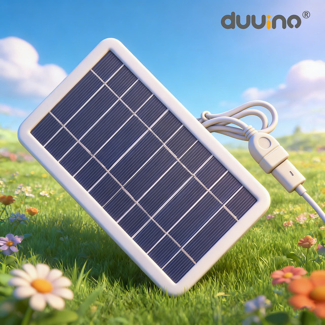 Tragbares Solarpanel-Ladegerät mit USB-A Anschluss für Telefon und Powerbank, 5 V, ideal für Outdoor, Camping und Wohnmobil - Bild 1