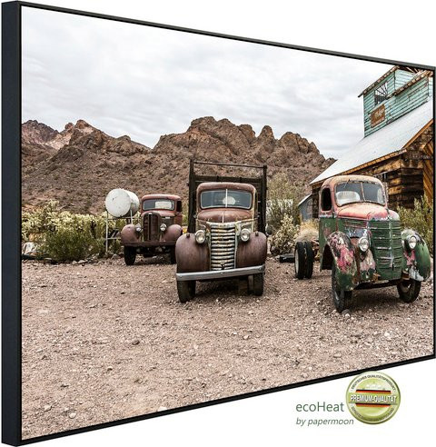 papermoon EcoHeat Infrarotheizung Alte Autos, Matt-Effekt, bunt, mit App-Steuerung und Überhitzungsschutz - Bild 1