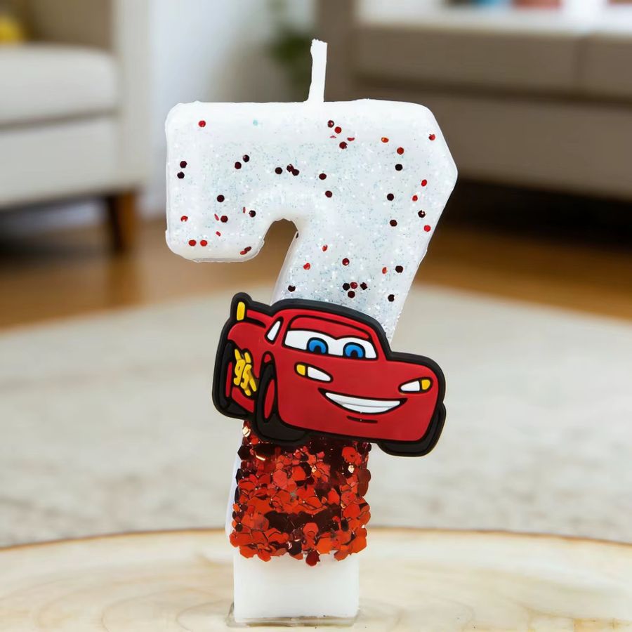 Disney Cars Lightning McQueen Digitale Geburtstagskerze mit Stecker für Kinder - Bild 2