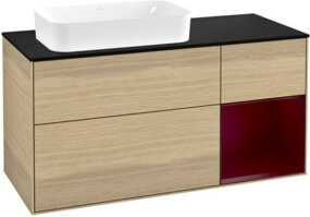 V&B Waschtischunterschrank Finion in Eiche Oak und Beige, Breite: 120 cm, Tiefe: 50,1 cm, Höhe: 50,1 cm - Bild 1