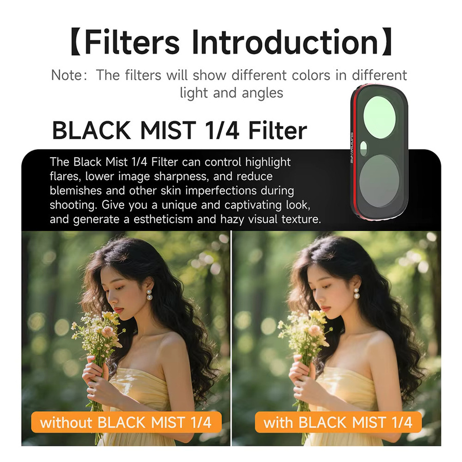 Insta360 Luna Ultra Magnetisches Objektivfilter-Set in Black mit UV, CPL, ND8, ND16, ND32, ND64, Black Mist und LPR Filtern für Action Cameras - Bild 5