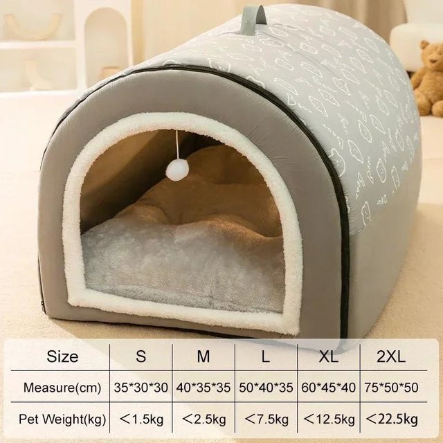 Pet Supplies MH Hundehütte Cama Perro XL als warmes Hundebett für mittelgroße und große Hunde, Grau, B/T/H: 60 x 45 x 40 cm - Bild 1