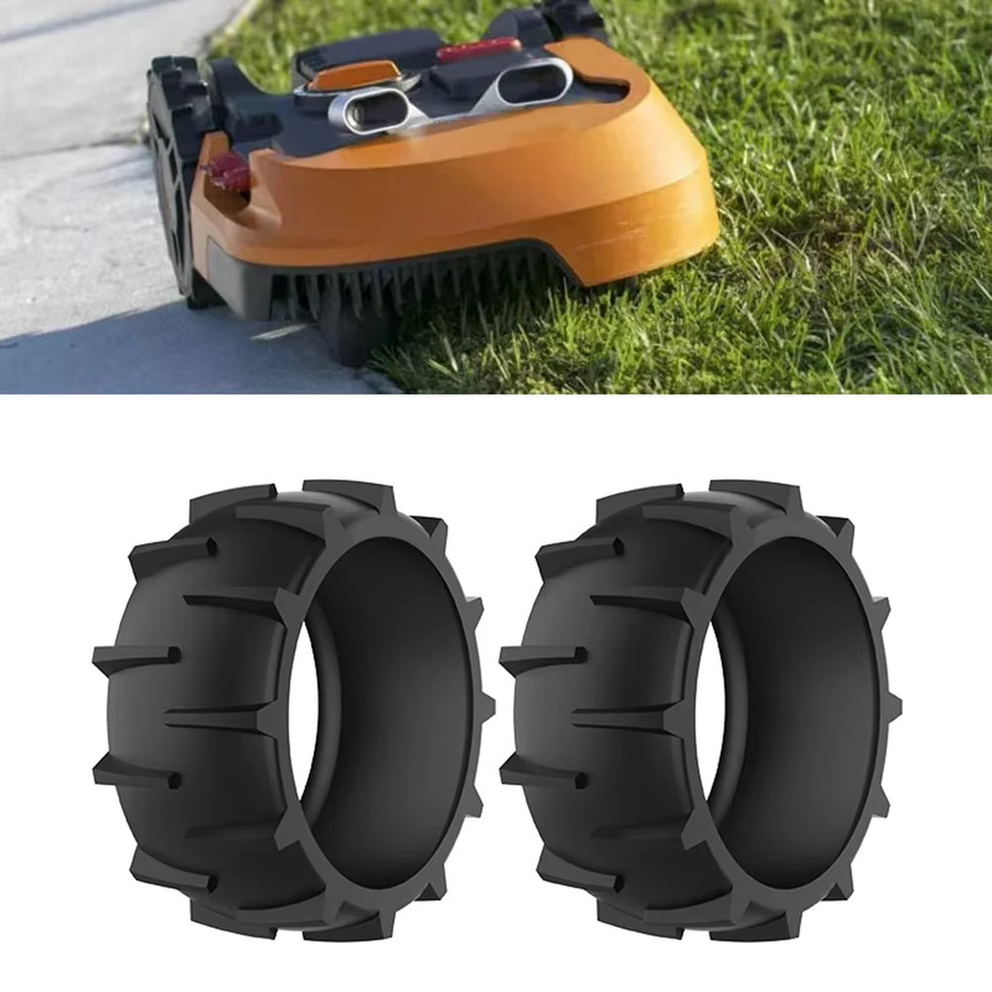 VIBRATITE Rutschfeste Räder aus Naturkautschuk für Dreame A1 und A2 Rasenmäher in Schwarz - Bild 3