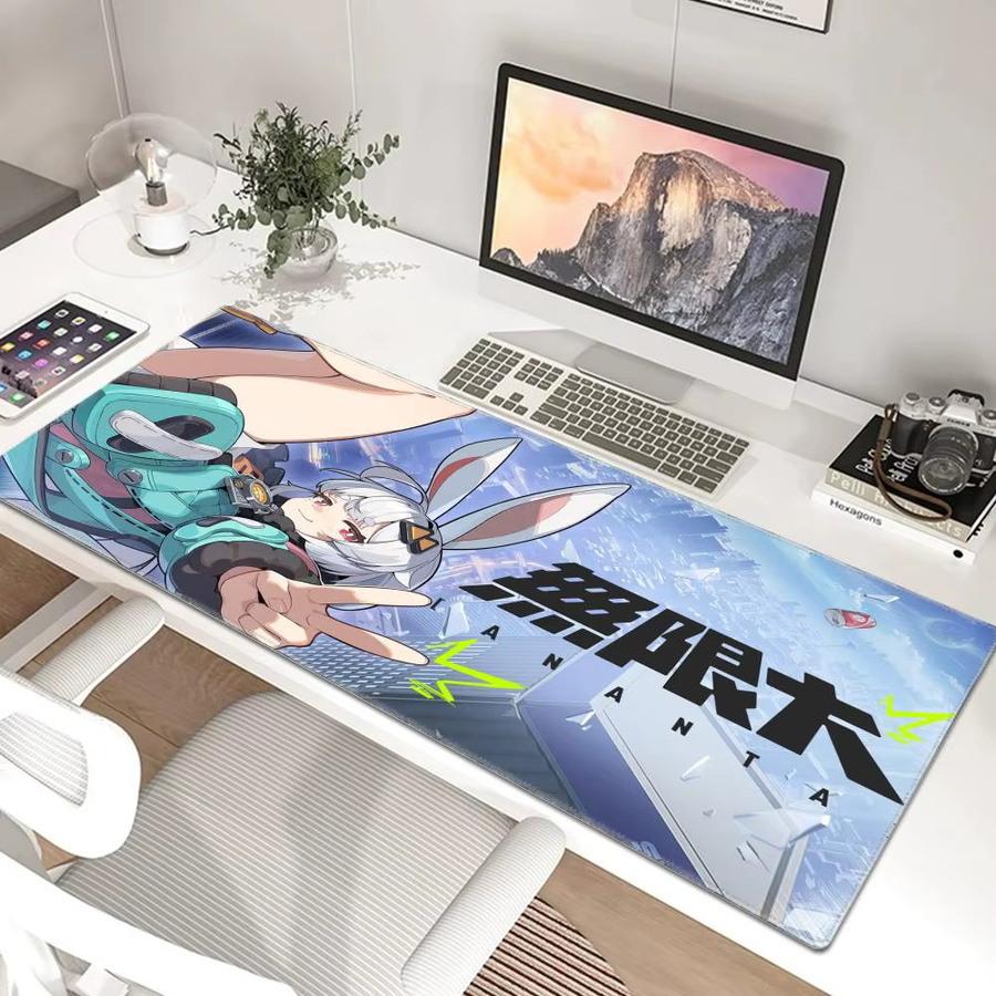 SHIMANG Gaming Mauspad XXL Schreibtischunterlage aus Naturkautschuk in Schwarz und Multicolour - Bild 1
