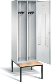 C+P Spind Classic Schwarz-Weiss mit Front in Lichtgrau und Korpus in Lichtgrau, H x B x T: 209 x 61 x 81,5 cm - Bild 1