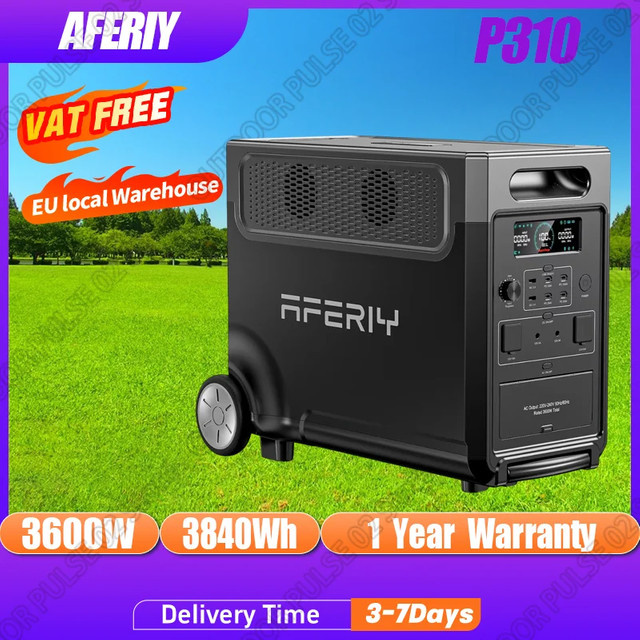AFERIY P310 Tragbares Kraftwerk 3600 W Solargenerator mit 3840 Wh LiFePO4-Batterie für Home Backup, Outdoor und Camping - Bild 1