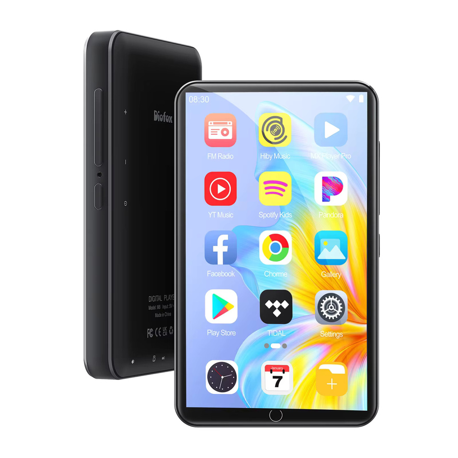 Diofox M8 Android 9.0 MP3 MP4 Player in Schwarz mit Bluetooth und WLAN zur Unterstützung von Spotify, Audible und Pandora sowie bis zu 512GB Erweiterungsmöglichkeit - Bild 4