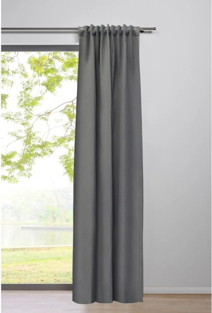 mydeco Schlaufenschal Verdunklung Grau Breite: 300 cm, Höhe: 135 cm - Bild 1