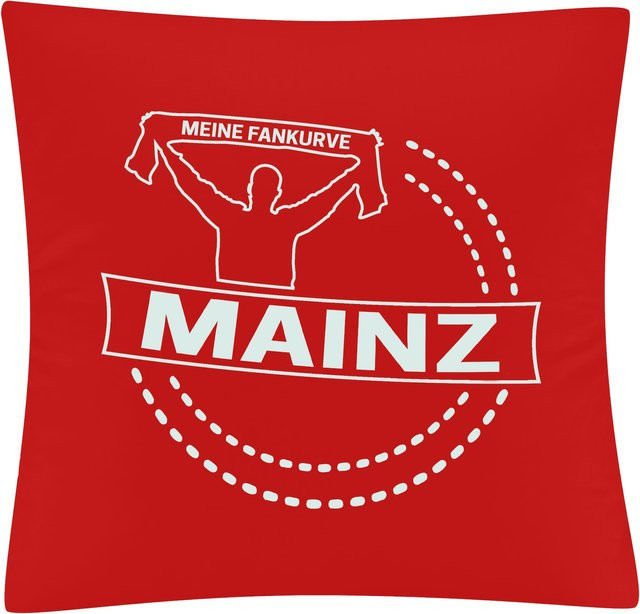 Kissenbezug multifanshop Mainz Meine Fankurve in Weiß, Breite: 40 cm, Höhe: 40 cm - Bild 1