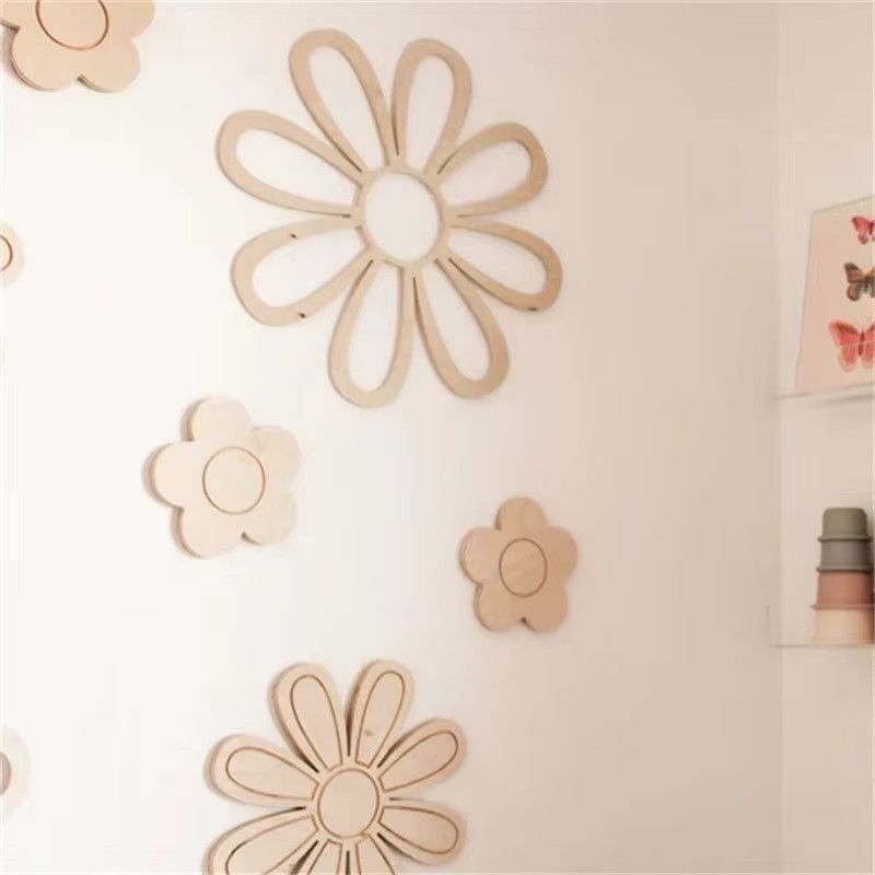Holz Wanddekoration Gänseblümchen im Boho-Stil für Kinderzimmer und Badezimmer - Bild 3