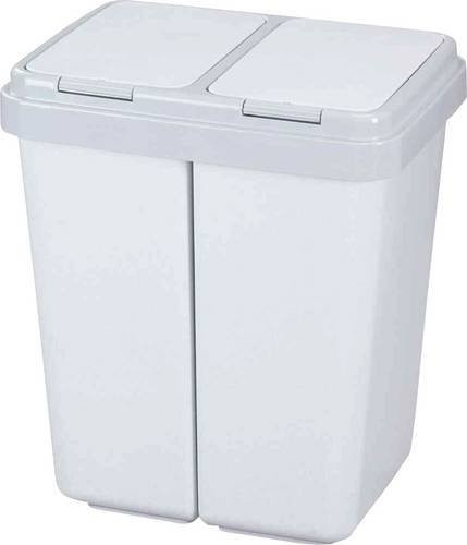 Alpfa Mülleimer aus Kunststoff 25l in Grau Anthrazit Weiß B/T/H: 45 x 36 x 47 cm - Bild 1