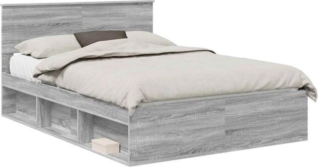 vidaXL Bettrahmen aus Holzwerkstoff in Grau Sonoma, B/T/H: 150 x 200 x 90 cm - Bild 1
