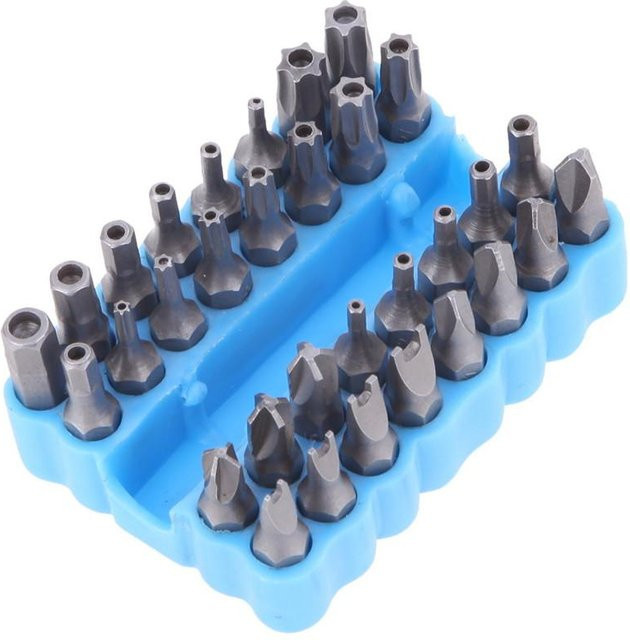 33-teiliges Sicherheits-Bit-Set mit Torx, Sechskant und Stern-Bits in Mehrfarben - Bild 1
