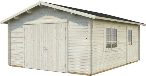 Palmako Holzgarage Roger aus Fichtenholz mit Satteldach und Holztor, Farbe: transparent, B: 450 cm, T: 550 cm, H: 287 cm - Bild 3
