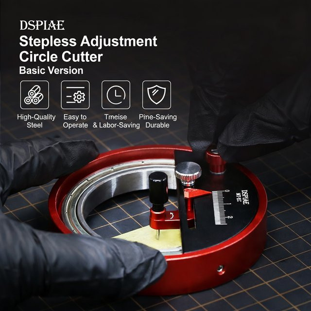 DSPIAE MT-EC Stufenloser Rundschneider Einstiegsversion aus Metall in Rot für Modellbau und Papier - Bild 1