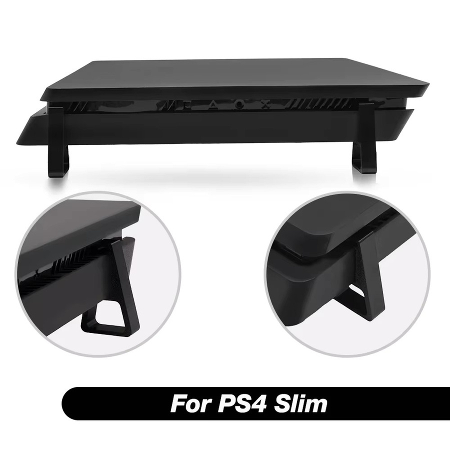 TECTINTER 4er-Set Kühlungshalterung für PS4, Slim und Pro Konsolen in Schwarz, Anti-Slip Basis für horizontale Aufstellung - Bild 4