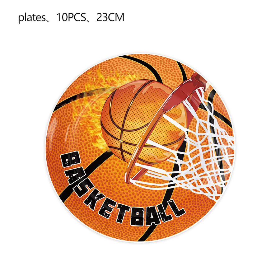 Basketball Party Dekoration Set aus Papier in Orange für Kindergeburtstage und Babypartys - Bild 2