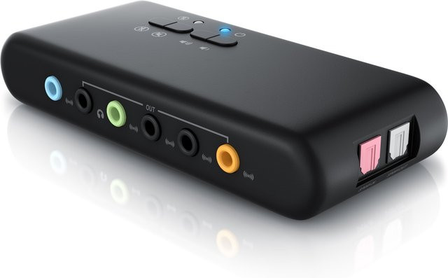 CSL externe 7.1 USB Soundkarte mit Dynamic 3D Surround Sound für bis zu 8 Lautsprecher in Schwarz - Bild 1