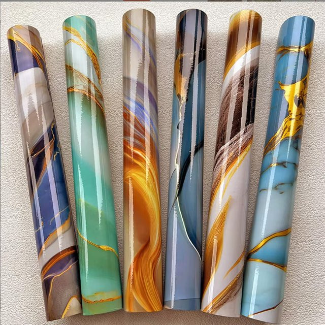 Wokhome Marmor-Tapete in Multicolour, selbstklebende Vinyl-Tapete in Steinoptik für die Küche, Breite: 60 cm - Bild 1