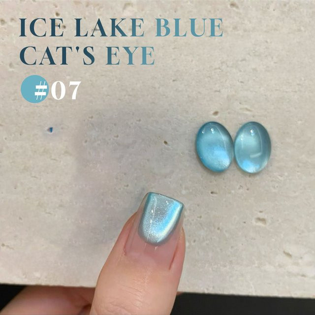 MISS SHAKA Nagellack Ice Lake Blue, Cat Eye Gel, Glänzend - Bild 1