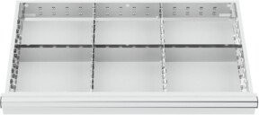 Stier Schubladeneinteilung Metalleinteilung BLH in Silber mit 6 Fächern, Innenmaß B: 800 mm, T: 450 mm, H: 75 mm - Bild 1