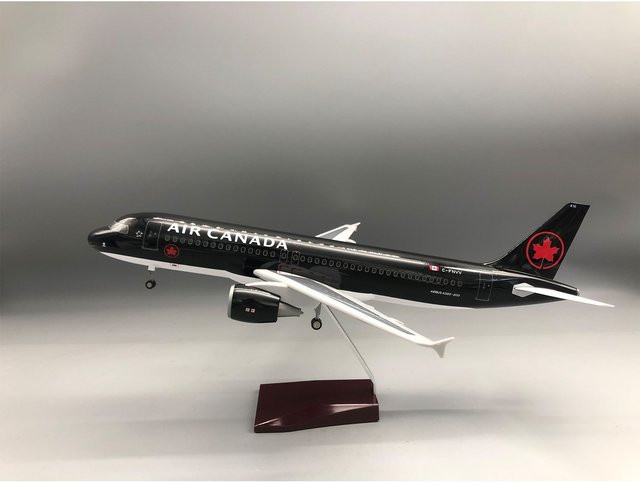 ZOCO Air Canada A320 Flugzeugmodell, Maßstab 1:80, Harz, mit Fahrwerk, Rädern und Beleuchtung - Bild 1