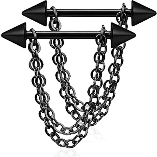 YULIN Nippelring, Edelstahl, Schwarz, Unisex - Bild 1