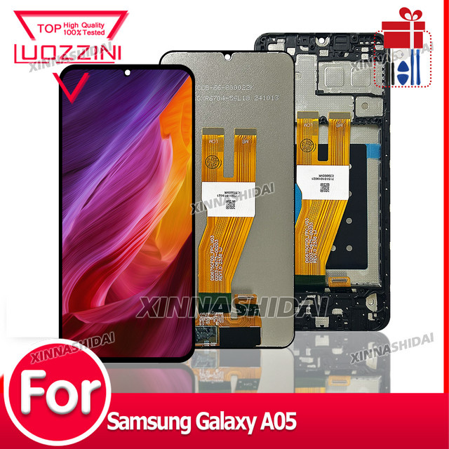 Samsung Galaxy A05 TFT LCD-Display mit Digitizer und Rahmen, 6,7 Zoll, Schwarz - Bild 1