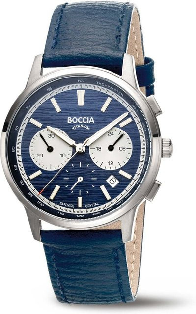 Boccia Chronograph, Titan, Quarz, 40 mm, Leder, Herren - Bild 1