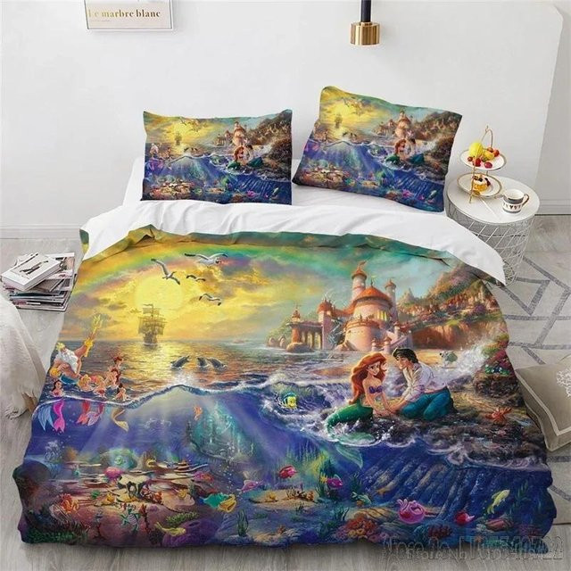 Aladdin 3D Zeichentrickfilm Bettwäsche-Set für Kinder mit Bettdeckenbezug und Kissenbezug, Mehrfarbig, B/H: 200 x 229 cm - Bild 1