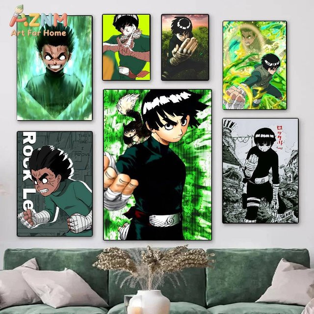 AZNM Naruto Rock Lee The Taijutsu Master Anime-Leinwandgemälde als Wandkunst in Mehrfarbig - Bild 1