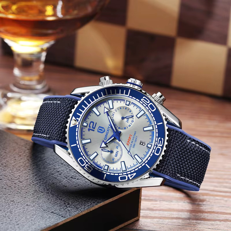 QINGXIYA Chronograph, Quarz, Silikon Armband, Herren - Bild 5