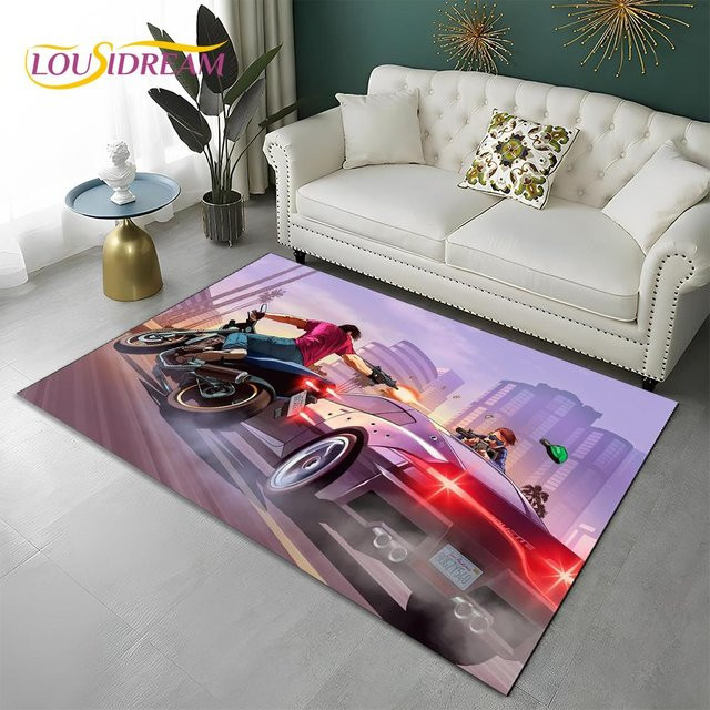 Karpetti Grand Theft Auto 3D Gamer Teppich, rutschfeste Bodenmatte aus Polyester für Wohnzimmer, Schlafzimmer oder Kinderzimmer, B/T: 60 x 40 cm, Mehrfarbig - Bild 1