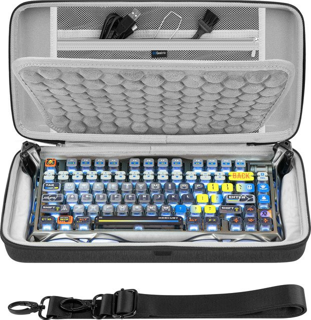 Geekria Tastaturhülle in Schwarz, kompatibel mit GravaStar Mercury K1 Pro, K1 Lite, V75 Pro, V75 Lite und V75 HE als Reise-Ersatzhülle - Bild 1