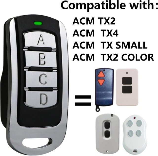 KUANGZIPENG Fernbedienung für Klon TX2 TX4 TX Klein, Garagentoröffner Sender 433MHz Rollcode, Schwarz - Bild 1