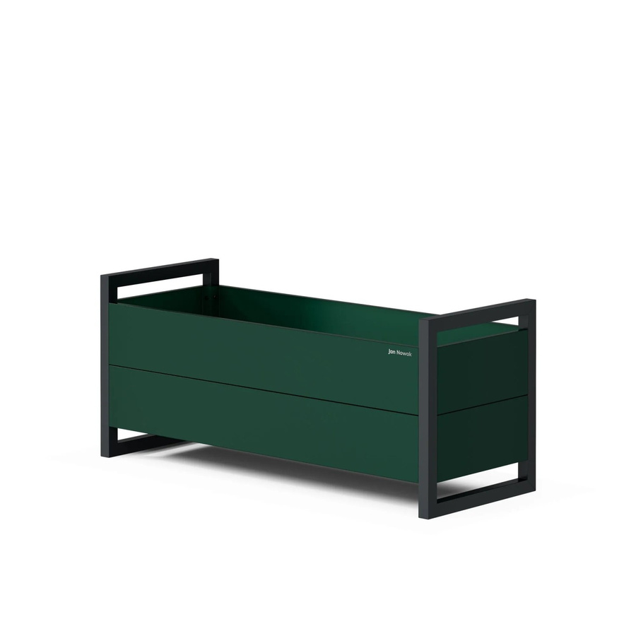 JAN NOWAK Blumenkübelverkleidung MARGARET aus Metall in Flaschengrün und Anthrazit B/T/H: 100 x 43 x 38 cm - Bild 2