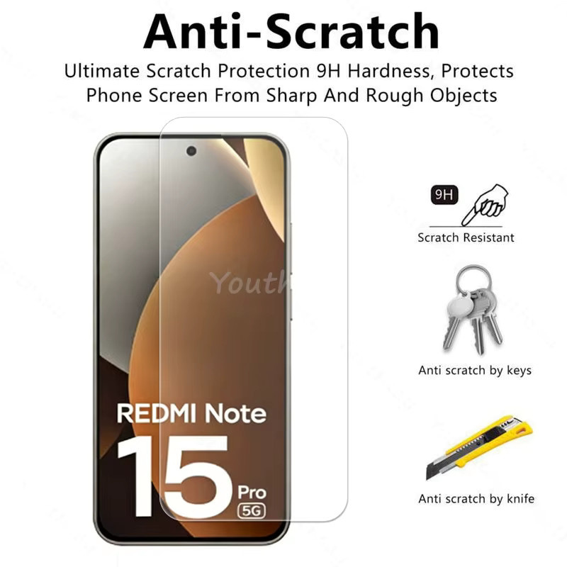 Xiaomi Redmi Note 15 Pro 5G Panzerglas Schutzfolie Transparent Anti-Scratch Gehärtetes Glas - Bild 3
