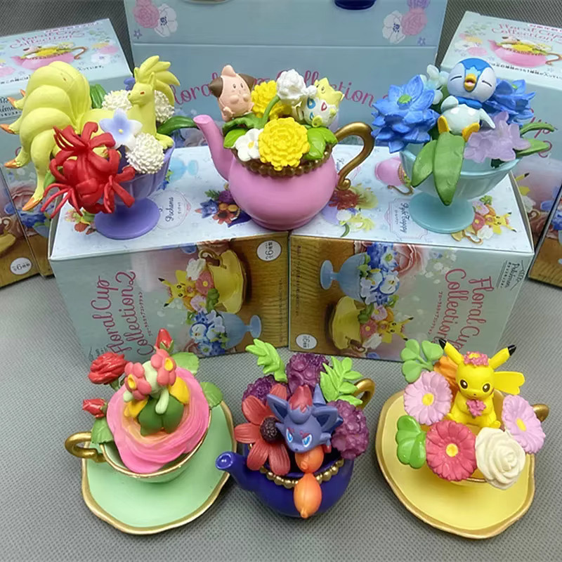 Re-ment Pokémon Miniatur Blumentasse Szene Blind Box, Figur, Bunt - Bild 2