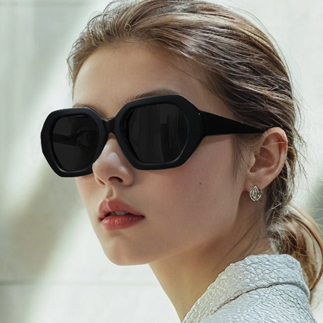 ZENOTTIC Sonnenbrille Schmetterlingsform, Vollrand, Acetat, Schwarz, Damen - Bild 1