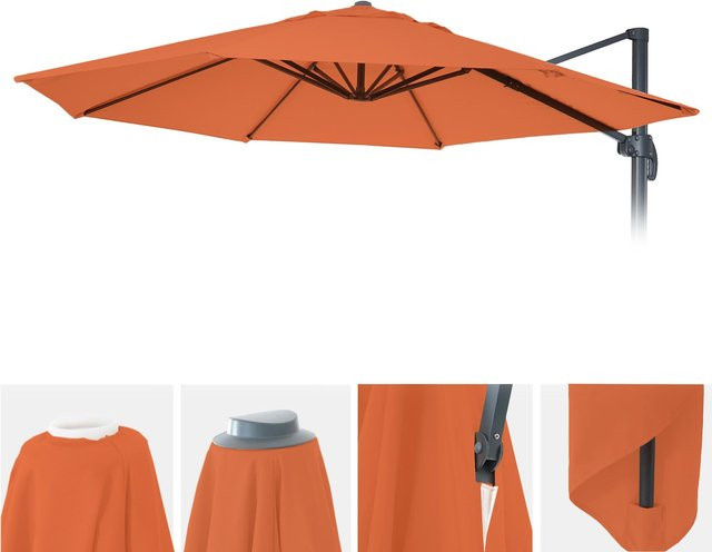 MCW Ersatz-Bezug für Sonnenschirm und Ampelschirm MCW-A96, rund, Durchmesser: 3 m, Farbe: Terracotta, Material: Polyester - Bild 1